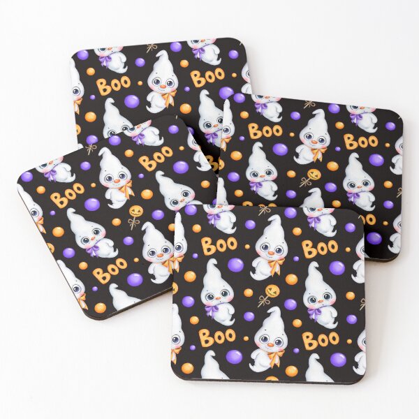 Item preview, Halloween Cute Ghost Seamless Pattern designed and sold by Edenglow Prints & Peculiars.
