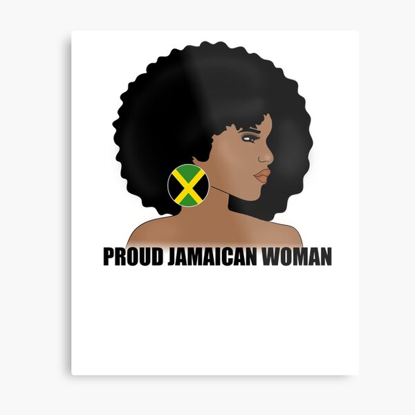 Proud Jamaican Afro Woman Rasta Jamaica Flag Metal Print By Dukito Redbubble