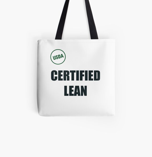USDA - Certified Lean! All Over Print Tote Bag