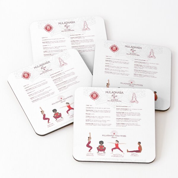 Item preview, Yoga Asanas (Poses) Root Chakra Chart - 75 WBG-P designed and sold by chakraplaza.