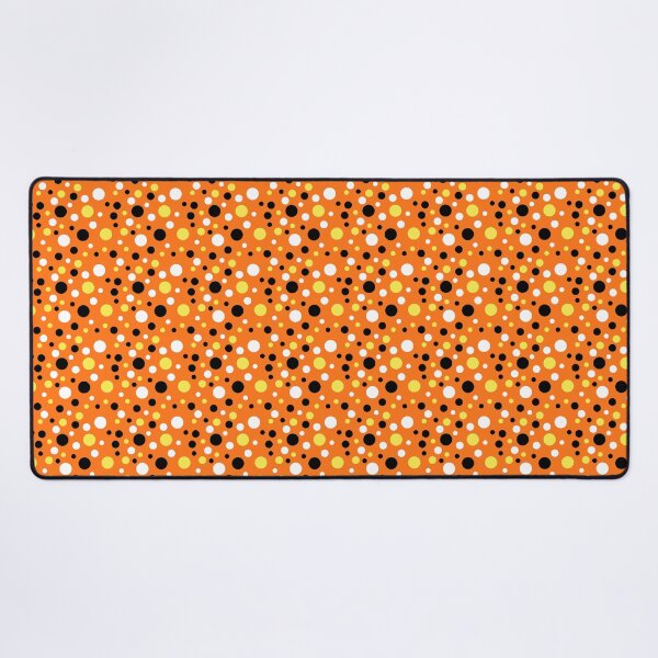 Item preview, Black Yellow and White Polka Dots on Orange - Halloween colors designed and sold by 8PawsStudio.