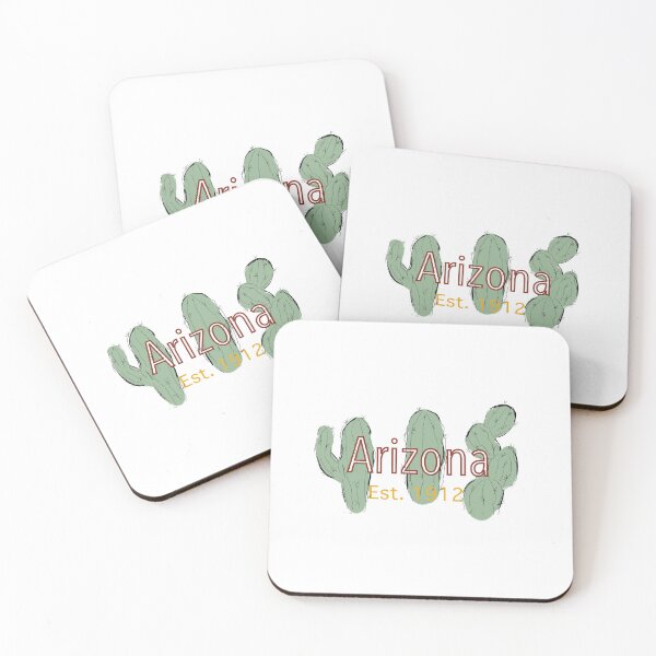 Item preview, Arizona established 1912, vintage Arizona with colored cacti  designed and sold by Kaleikaydesign.