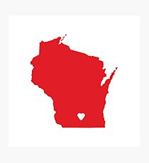 Wisconsin Love in Red Photographic Print