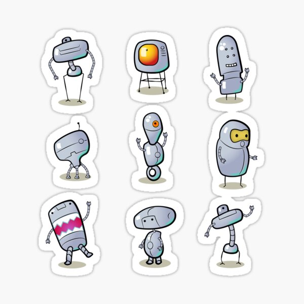 Jumbo Robot Sticker Sheet - Pack 2 Sticker