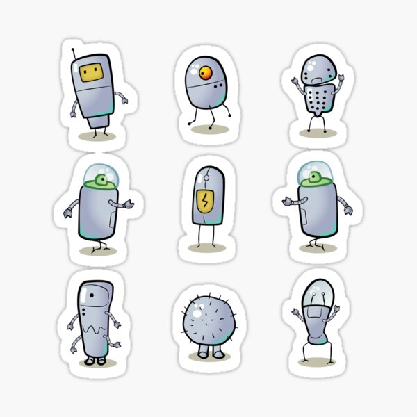 Jumbo Robot Sticker Sheet - Pack 4 Sticker