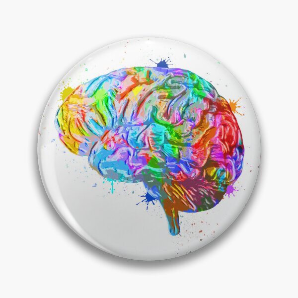 Item preview, Human Brain Anatomy : Colorful anatomical Brain in Watercolor and ink canva designed and sold by HA  Design.
