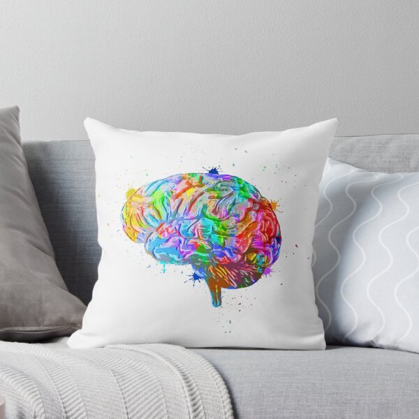 Item preview, Human Brain Anatomy : Colorful anatomical Brain in Watercolor and ink canva designed and sold by HA  Design.