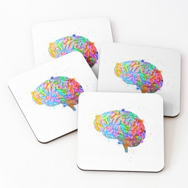 Item preview, Human Brain Anatomy : Colorful anatomical Brain in Watercolor and ink canva designed and sold by HA  Design.