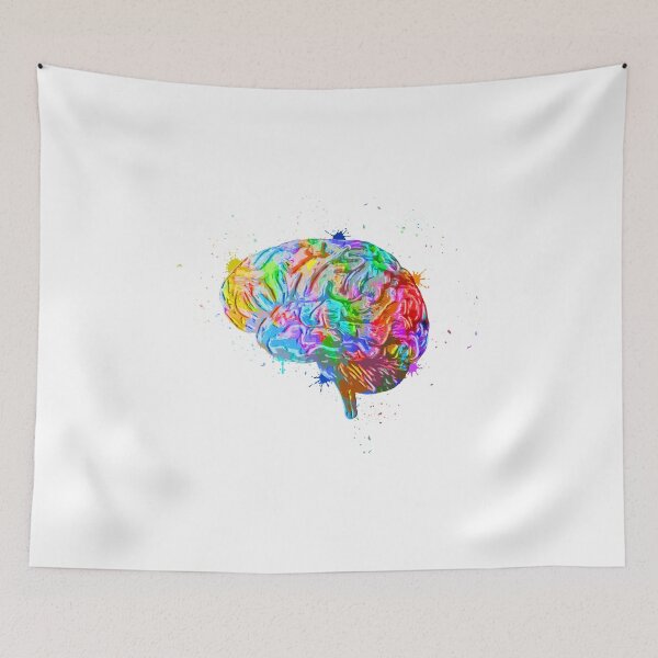 Item preview, Human Brain Anatomy : Colorful anatomical Brain in Watercolor and ink canva designed and sold by HA  Design.