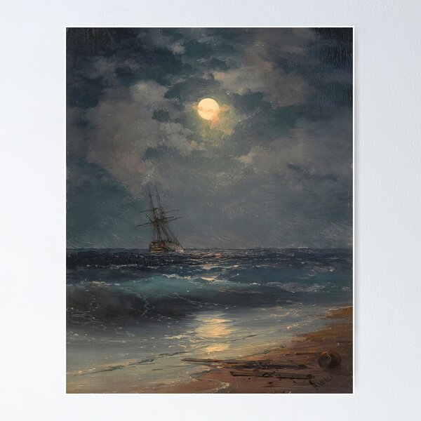Artikel-Vorschau von Schiff im Mondschein Ivan - Ivan Konstantinovich Aivazovsky, designt und verkauft von TeeARTHY.