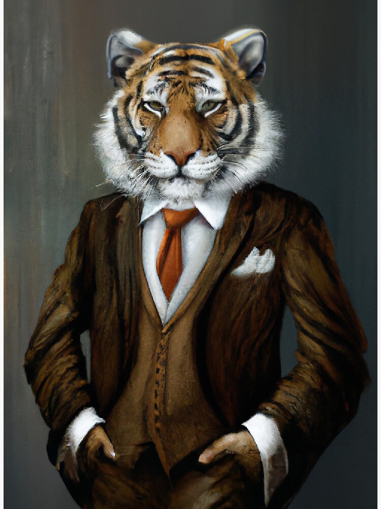 tiger in a suit painting