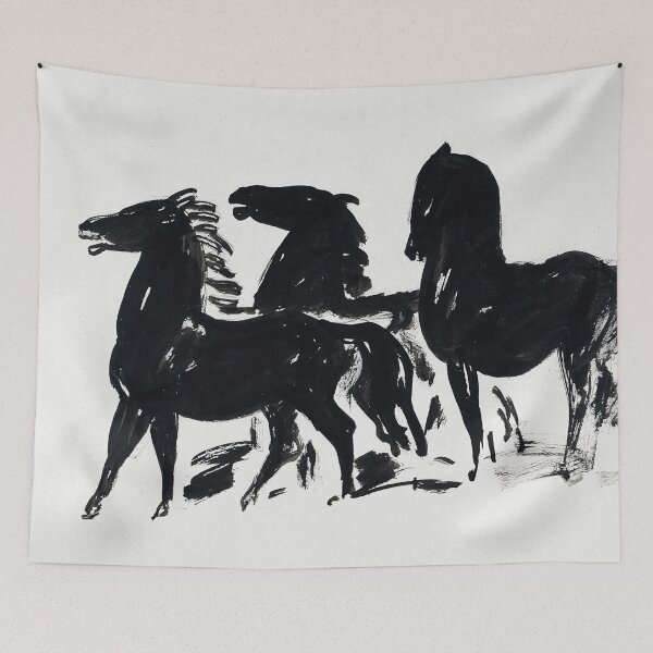 Artikelvorschau, Three Horse Vintage Sketch Art entworfen und verkauft von vintagevivian.