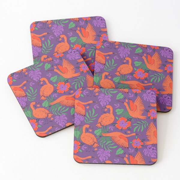 Item preview, pattern with ibises, flowers and leaves designed and sold by burbura.