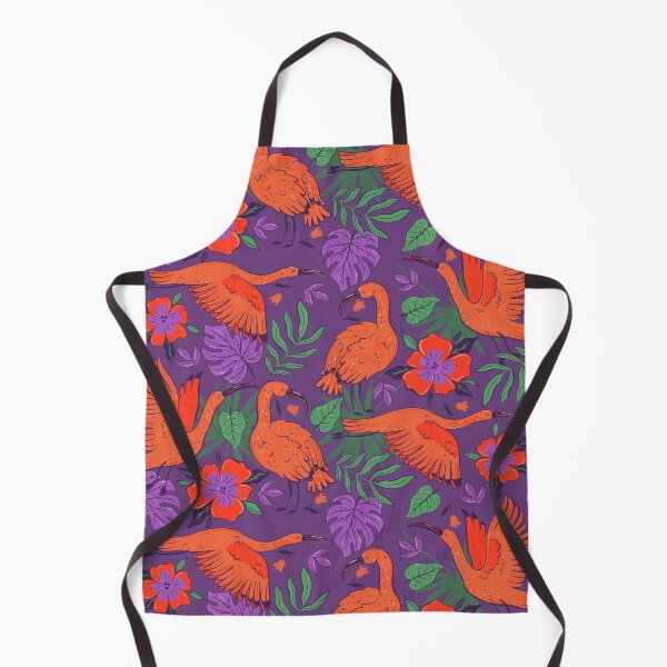 Item preview, pattern with ibises, flowers and leaves designed and sold by burbura.