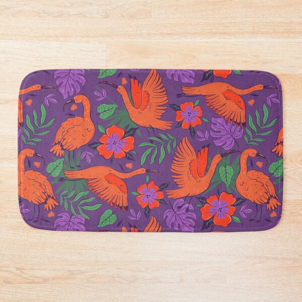Item preview, pattern with ibises, flowers and leaves designed and sold by burbura.