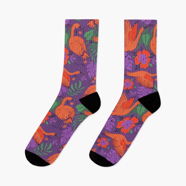 Item preview, pattern with ibises, flowers and leaves designed and sold by burbura.