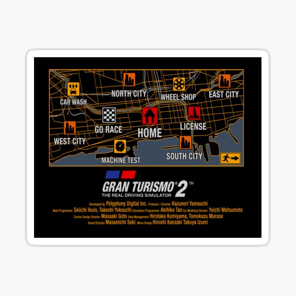Vista previa del artículo con la obra «Menú principal de Gran Turismo 2 - Mapa», diseñado y vendido por attackment.