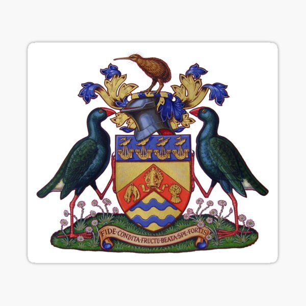 "Christchurch Coat of Arms, New Zealand" Sticker by Tonbbo Redbubble