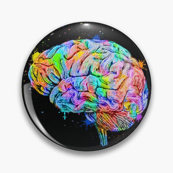 Item preview,  Human Brain Anatomy : Colorful anatomical Brain in Watercolor and ink canva designed and sold by HA  Design.
