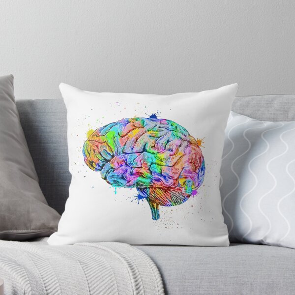 Item preview,  Human Brain Anatomy : Colorful anatomical Brain in Watercolor and ink canva designed and sold by HA  Design.