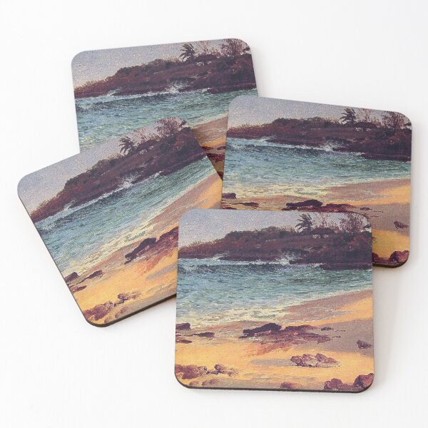 Item preview, Bierstadt Albert, Bahama Cove. Landscape oil paining vintage fine art. designed and sold by naturematters.