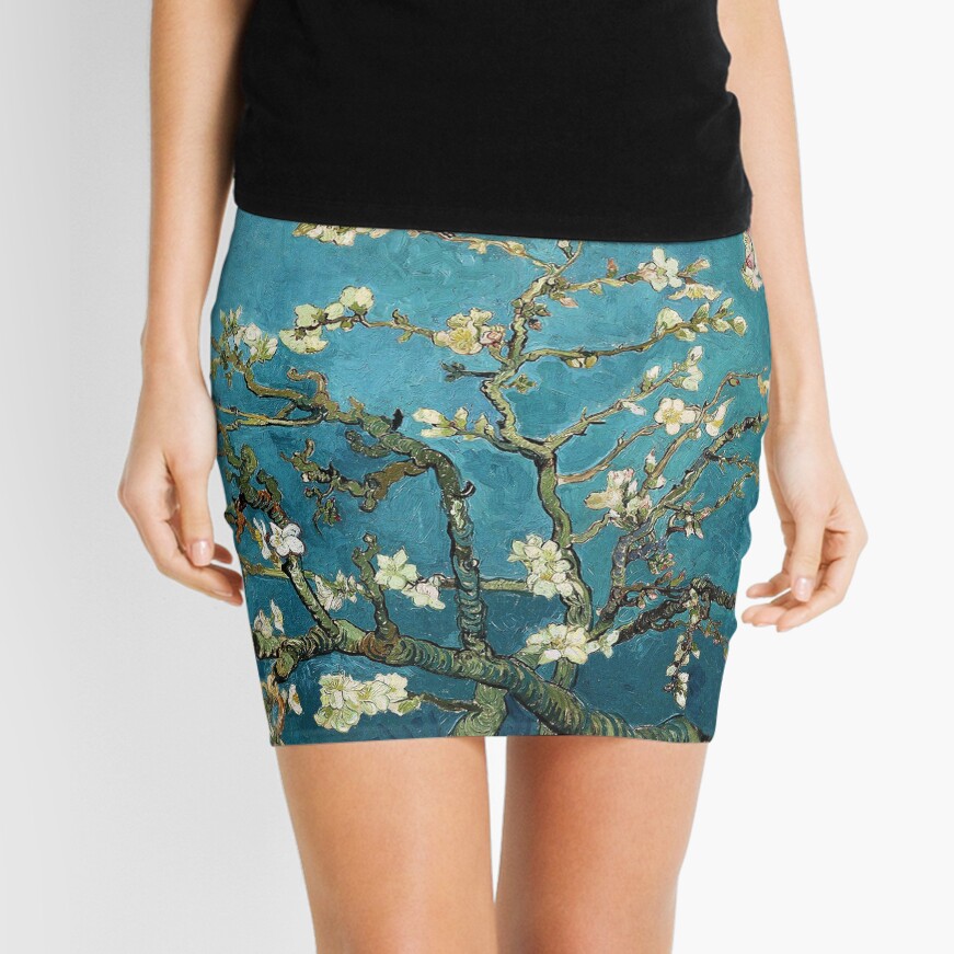 Blossoming Almond Tree, famous art by Vincent van Gogh. Mini Skirt