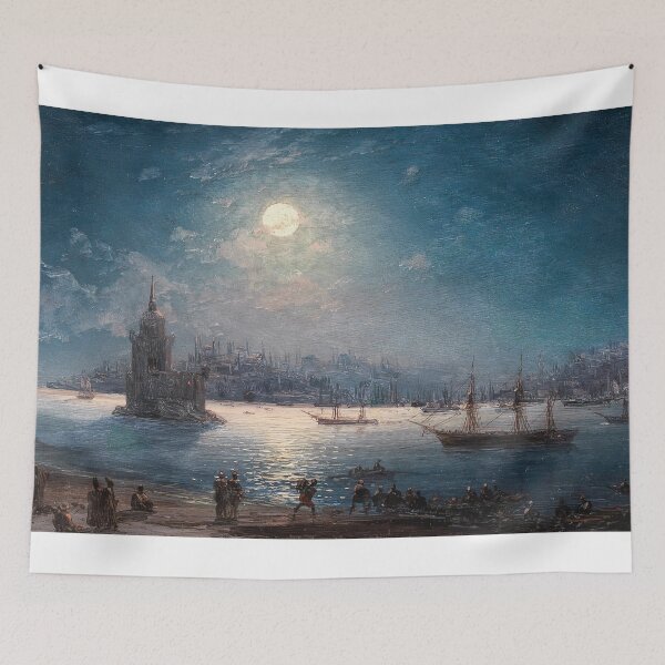 Item preview, A View of the Bosporus with the Hagia Sophia and the Maiden’s Tower in the Moonlight -  Ivan Konstantinovich Aivazovsky  designed and sold by TeeARTHY.