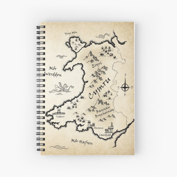 Medieval Map Of Wales - Welsh Spiral Notebook