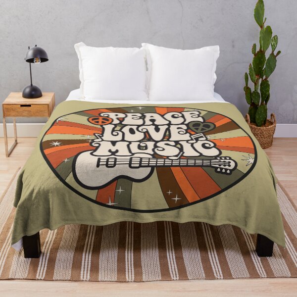 Item preview, Peace, Love and Music Retro Guitar designed and sold by bolimj.