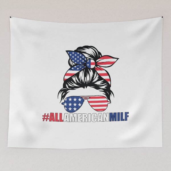 Item preview, All American MILF Patriotic Messy Bun designed and sold by RoguePixel.