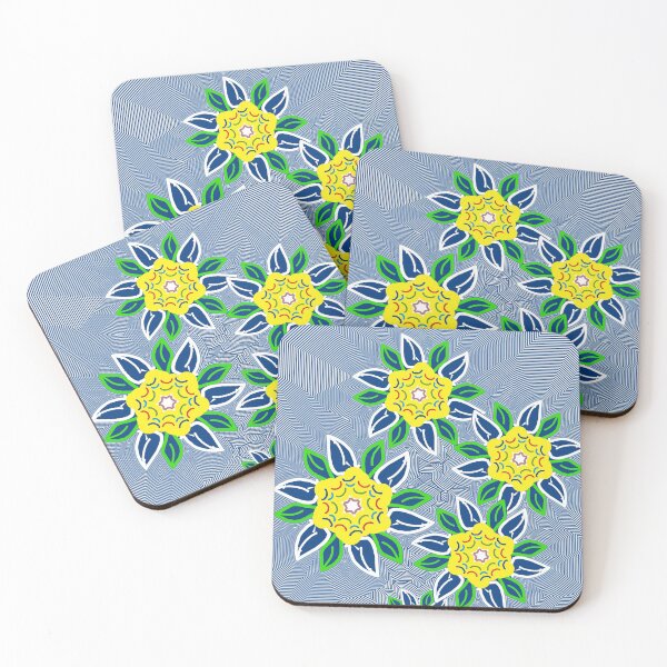 Item preview, Blue and Yellow Doodle Art Flowers designed and sold by Gravityx9.