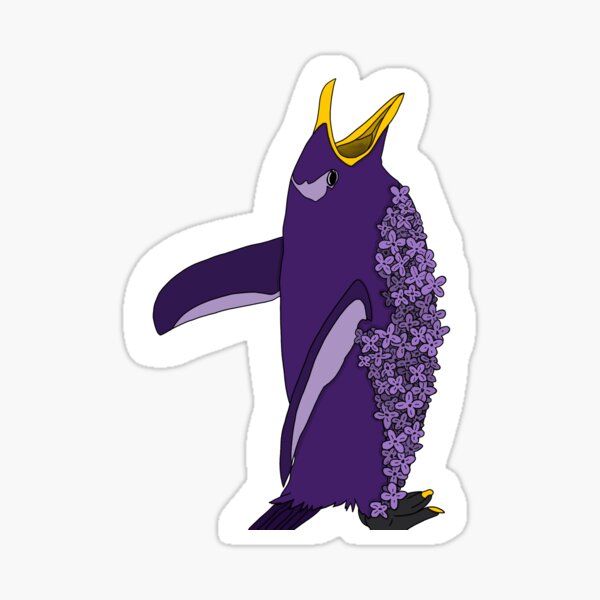 purple dancing club penguin meme sticker Sticker for Sale by misssallyb