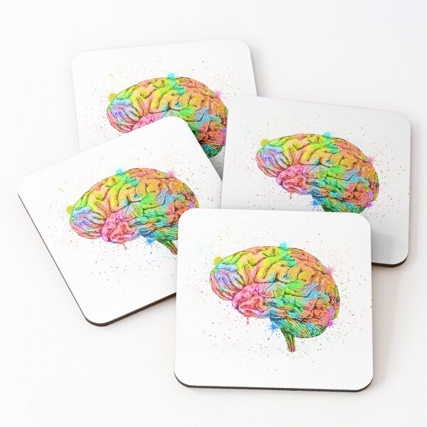 Item preview, Human Brain Anatomy : Colorful anatomical Brain in Watercolor and ink canva designed and sold by HA  Design.