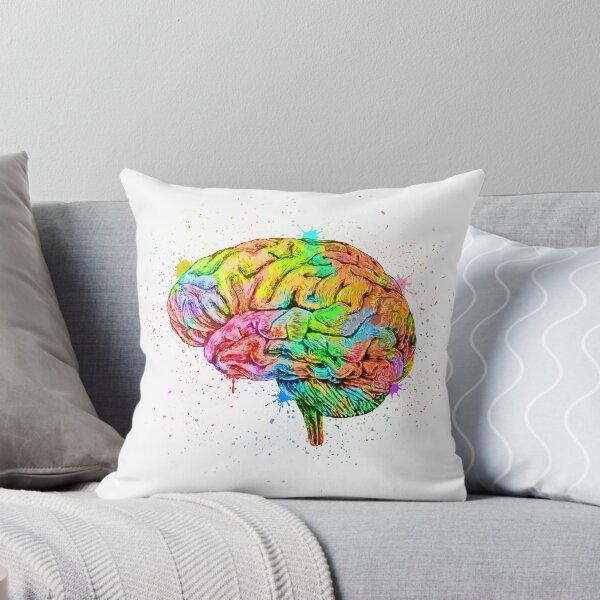Item preview, Human Brain Anatomy : Colorful anatomical Brain in Watercolor and ink canva designed and sold by HA  Design.