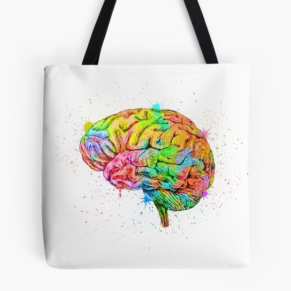 Item preview, Human Brain Anatomy : Colorful anatomical Brain in Watercolor and ink canva designed and sold by HA  Design.