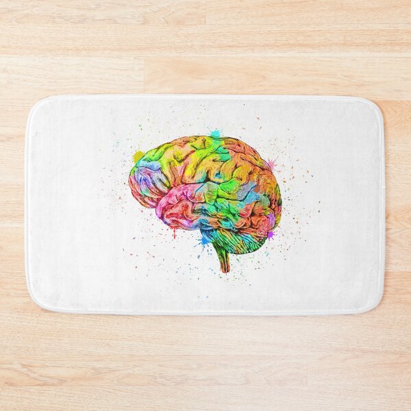 Item preview, Human Brain Anatomy : Colorful anatomical Brain in Watercolor and ink canva designed and sold by HA  Design.