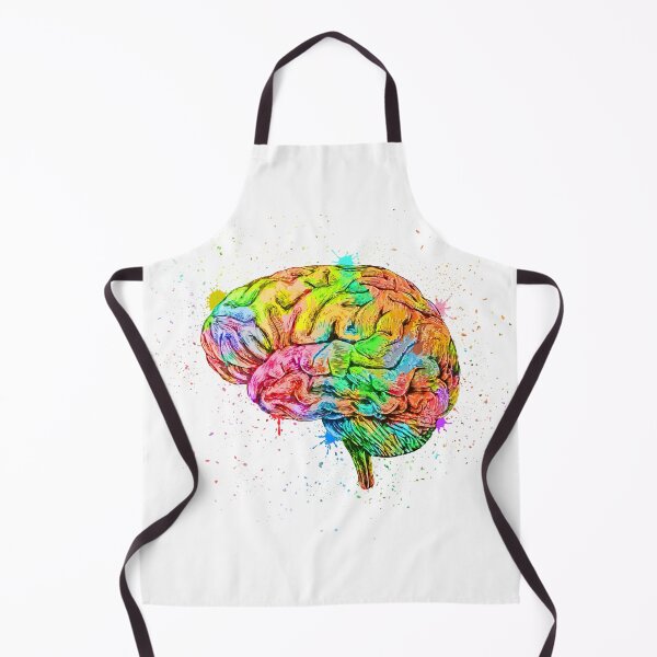 Item preview, Human Brain Anatomy : Colorful anatomical Brain in Watercolor and ink canva designed and sold by HA Design.