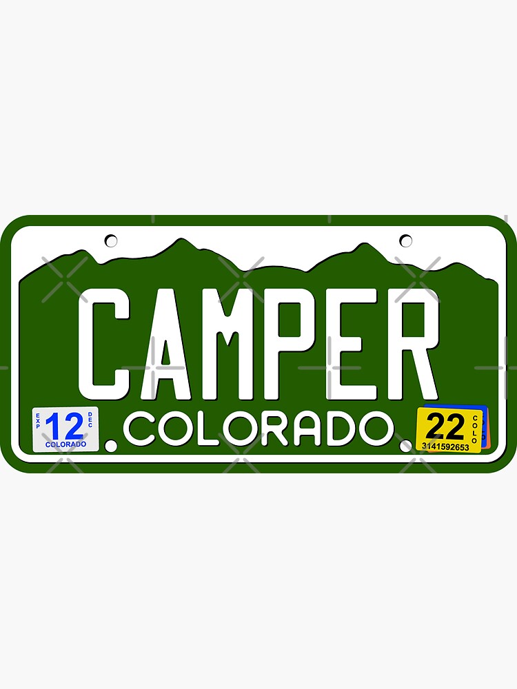 "Colorado License Plate CAMPER" Sticker for Sale by RonTo Redbubble