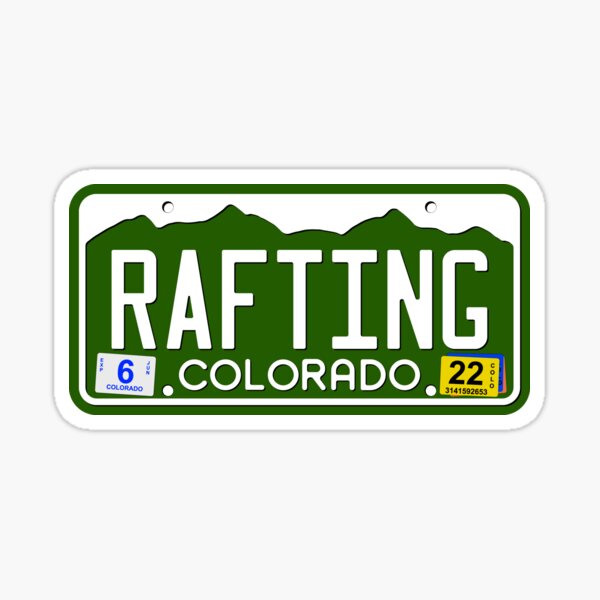 Colorado License Plate - RAFTING Sticker