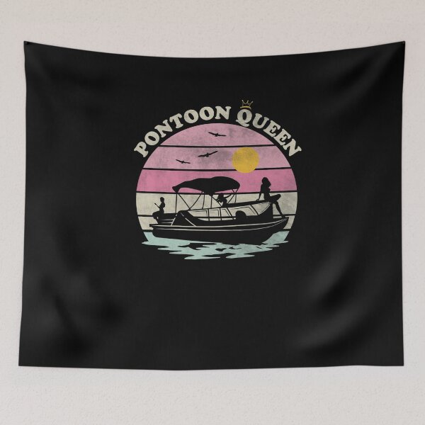 Item preview, Retro Vintage Pontoon Queen Funny Pontoon Boat Premium designed and sold by JimAarts.