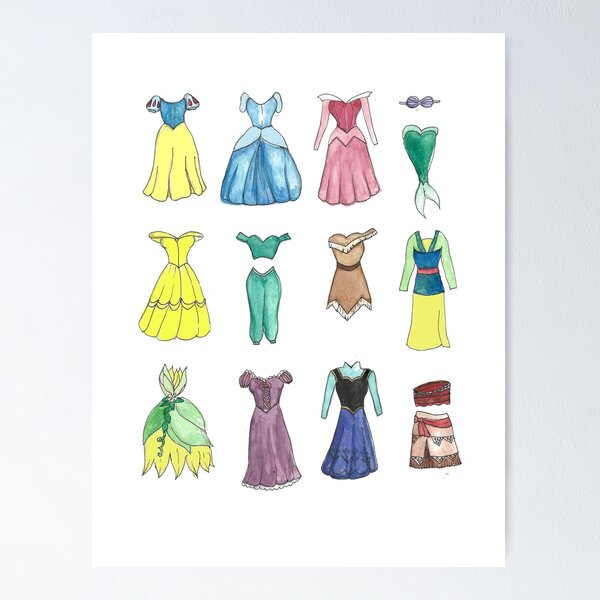 Princess dress design sketches hotsell