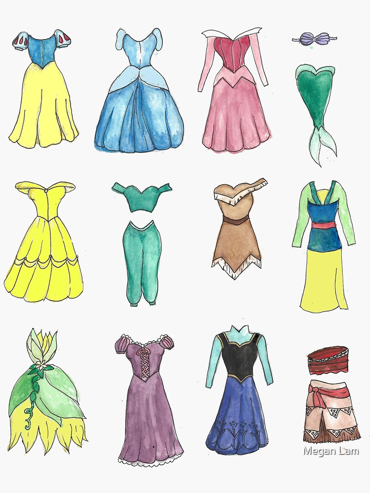 Disney Princess Stickers Elsa Meg Jasmine Moana Rapunzel Mulan Belle  Cinderella Disney Princess Sticker Disney Stickers 