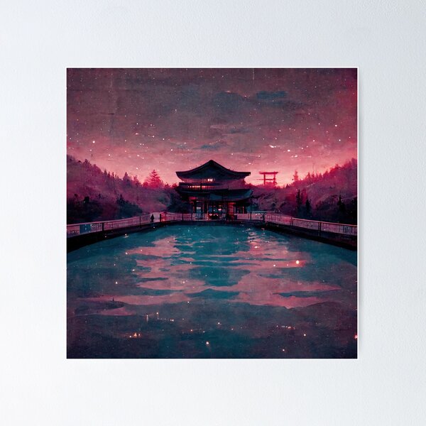Item preview, Japanese Hot Spring (Lofi Aesthetic) No. 2 designed and sold by WolfPack-Art.