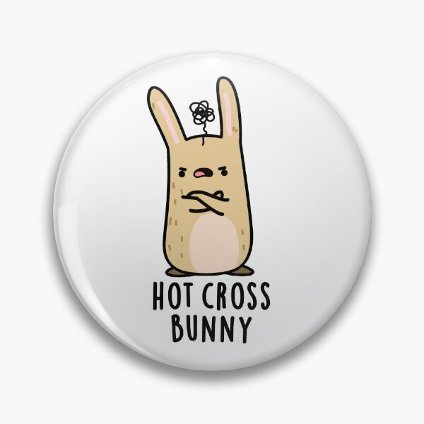 Item preview, Hot Cross Bunny Funny Angry Rabbit Puns  designed and sold by punnybone.