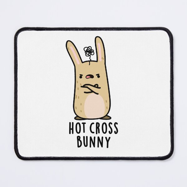 Item preview, Hot Cross Bunny Funny Angry Rabbit Puns designed and sold by punnybone.