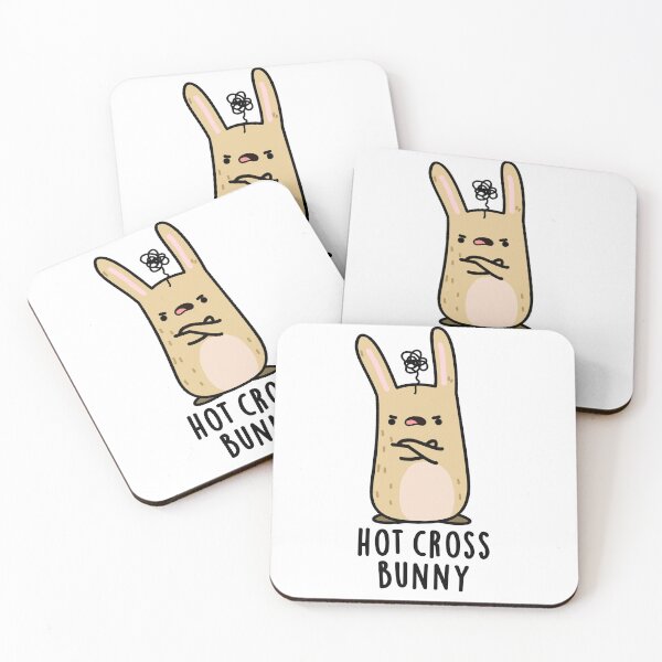 Item preview, Hot Cross Bunny Funny Angry Rabbit Puns  designed and sold by punnybone.