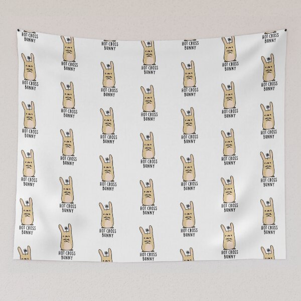 Item preview, Hot Cross Bunny Funny Angry Rabbit Puns  designed and sold by punnybone.