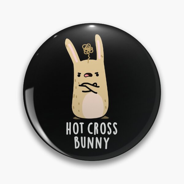 Item preview, Hot Cross Bunny Funny Angry Rabbit Puns (Dark BG) designed and sold by punnybone.