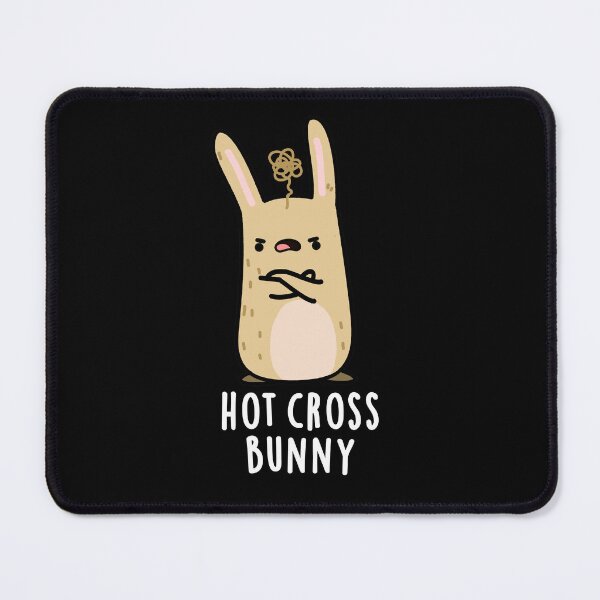 Item preview, Hot Cross Bunny Funny Angry Rabbit Puns (Dark BG) designed and sold by punnybone.