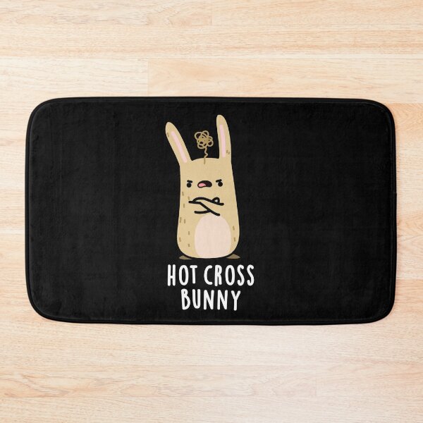 Item preview, Hot Cross Bunny Funny Angry Rabbit Puns (Dark BG) designed and sold by punnybone.